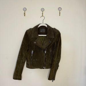 Stunning SL8 Olive Moto Suede Leather Jacket!